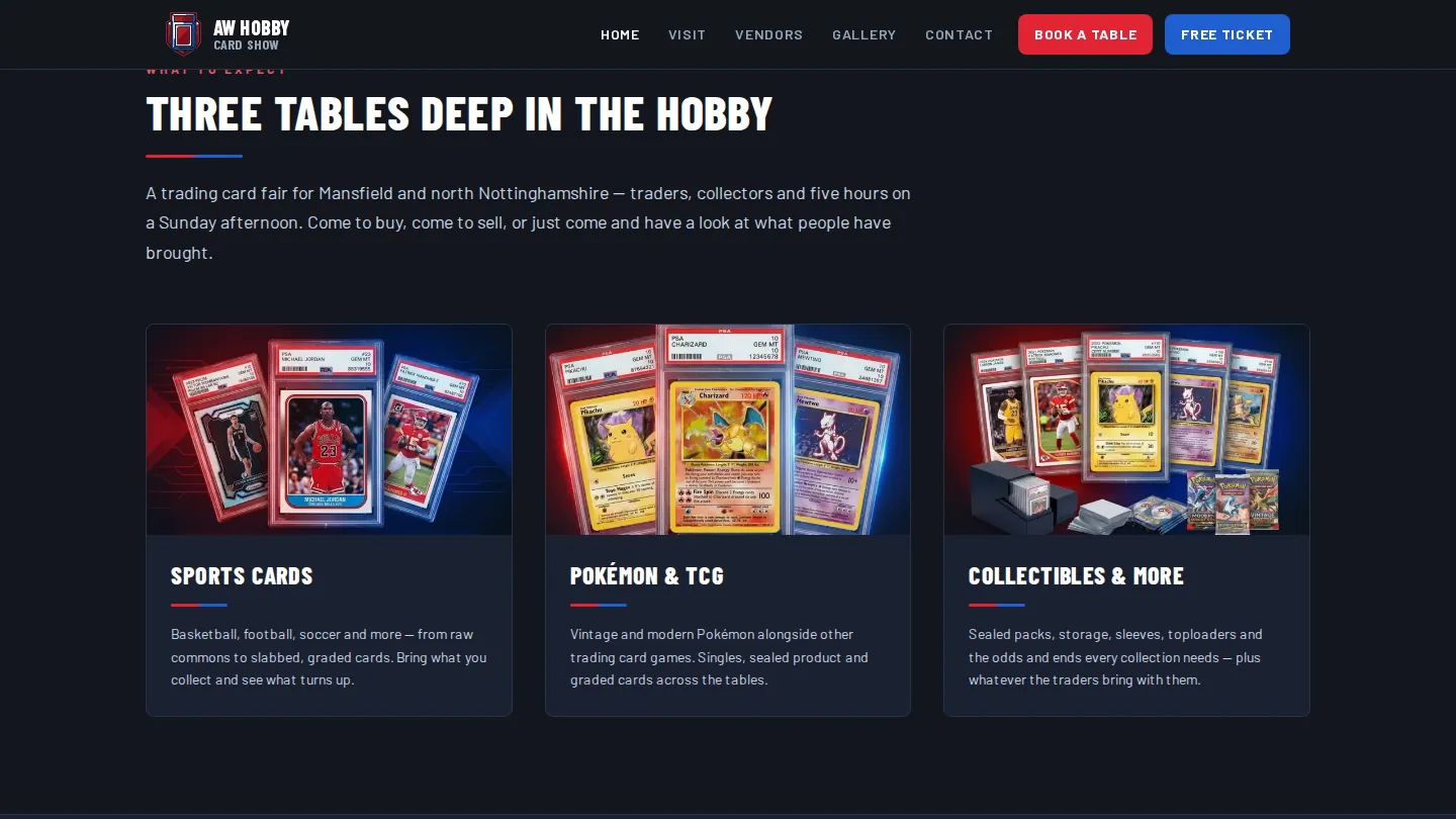 AW Hobby Cards: What visitors will find on the tables