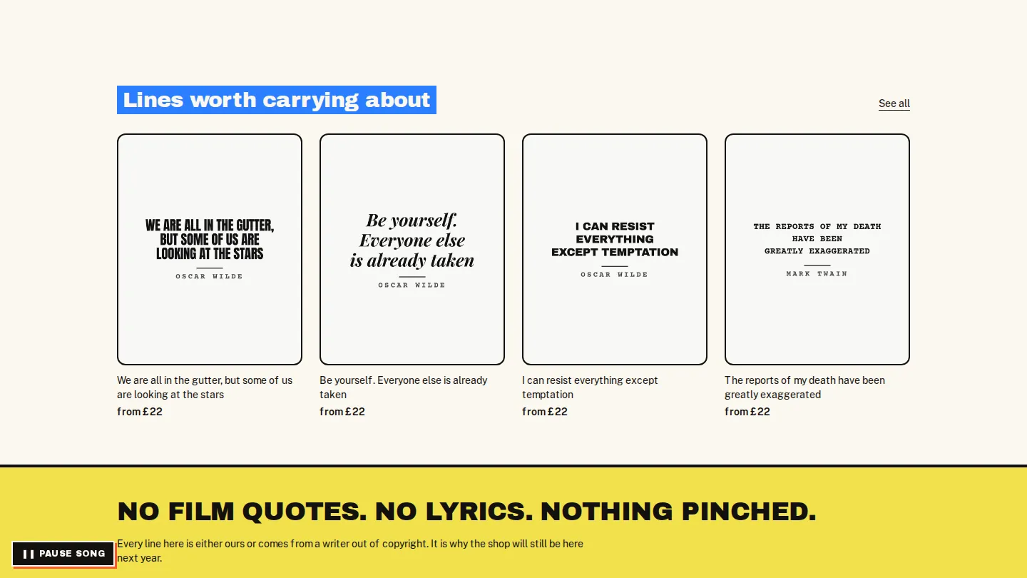 Quinton: Classic lines from writers long out of copyright