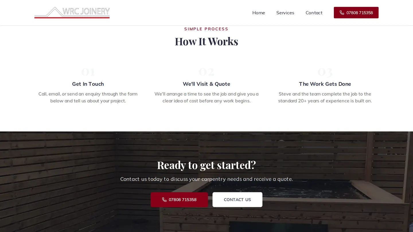 WRC Joinery: Three steps, so a customer knows what happens after they ring
